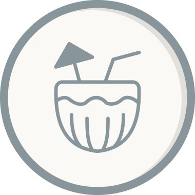 Hindistan cevizi kokteyli vektör çizimi 