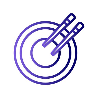 Kase ikonu vektör illüstrasyonunda yemek çubukları, Asya yemekleri 