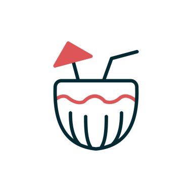 Hindistan cevizi kokteyli vektör çizimi 