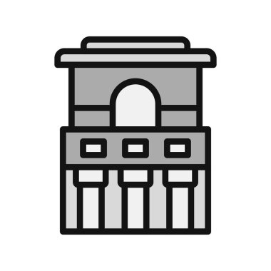 Tulum simgesindeki Fresklerin Tapınağı 'nın vektör çizimi