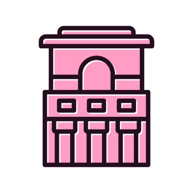 Tulum simgesindeki Fresklerin Tapınağı 'nın vektör çizimi