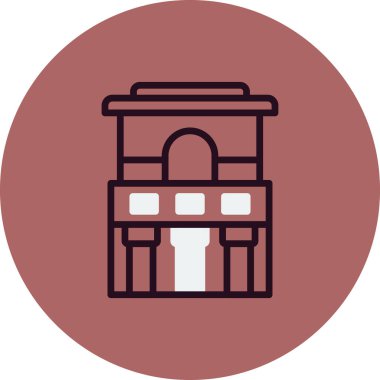 Tulum simgesindeki Fresklerin Tapınağı 'nın vektör çizimi