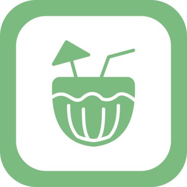 Hindistan cevizi kokteyli vektör çizimi 