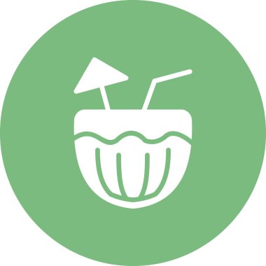 Hindistan cevizi kokteyli vektör çizimi 