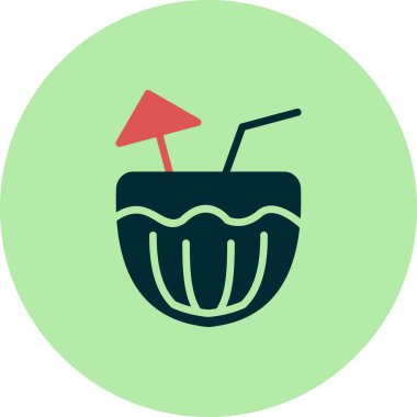 Hindistan cevizi kokteyli vektör çizimi 