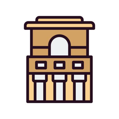 Tulum simgesindeki Fresklerin Tapınağı 'nın vektör çizimi