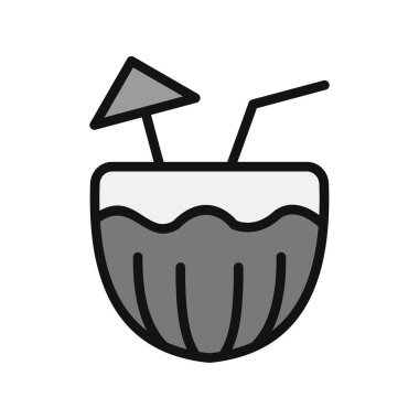 Hindistan cevizi kokteyli vektör çizimi 