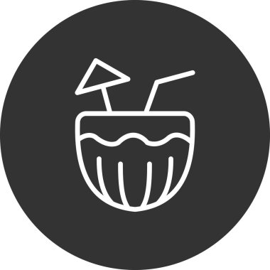 Hindistan cevizi kokteyli vektör çizimi 