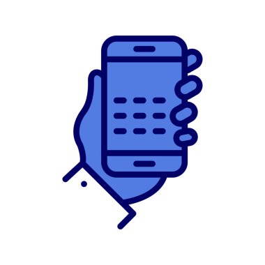 Mesaj simgesi vektörlü akıllı telefon. Cep telefonu çağrı kodu. izole edilmiş sınır sembolü çizimi