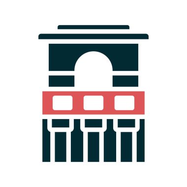 Tulum simgesindeki Fresklerin Tapınağı 'nın vektör çizimi