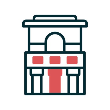 Tulum simgesindeki Fresklerin Tapınağı 'nın vektör çizimi