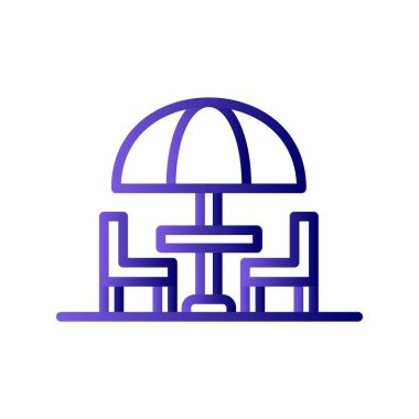 Plaj sandalyesi ikon vektörü. İnce çizgi işareti. izole edilmiş sınır sembolü çizimi