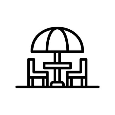 Plaj sandalyesi ikonu. Web için çadır vektör simgelerinin özet çizimi