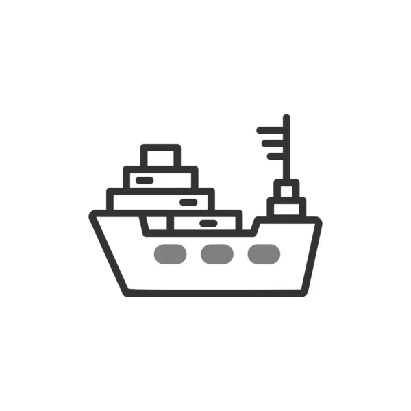 Vracht Schip Pictogram Vector Illustratie — Stockvector