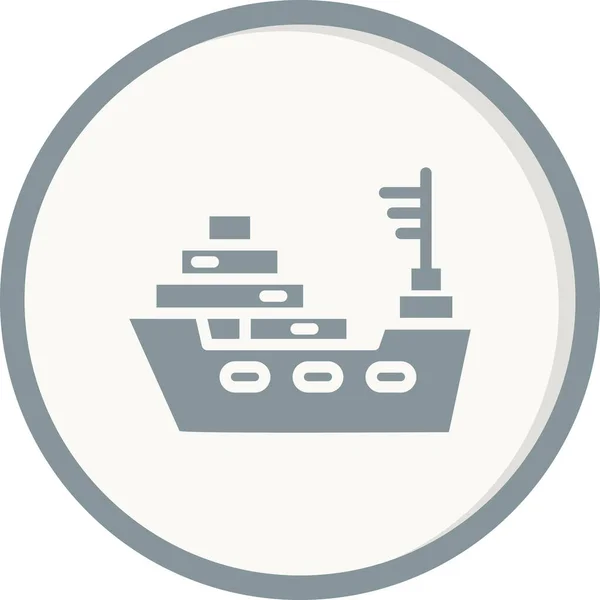 Frachtschiff Ikone Vektor Illustration — Stockvektor