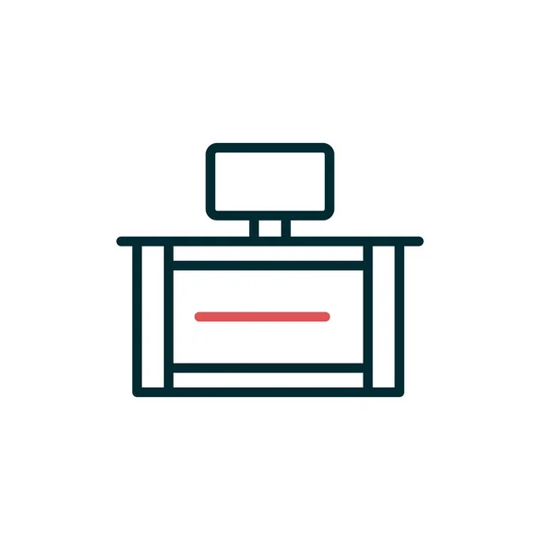 Cash Counter Icon Vector Illustration — Vettoriale Stock