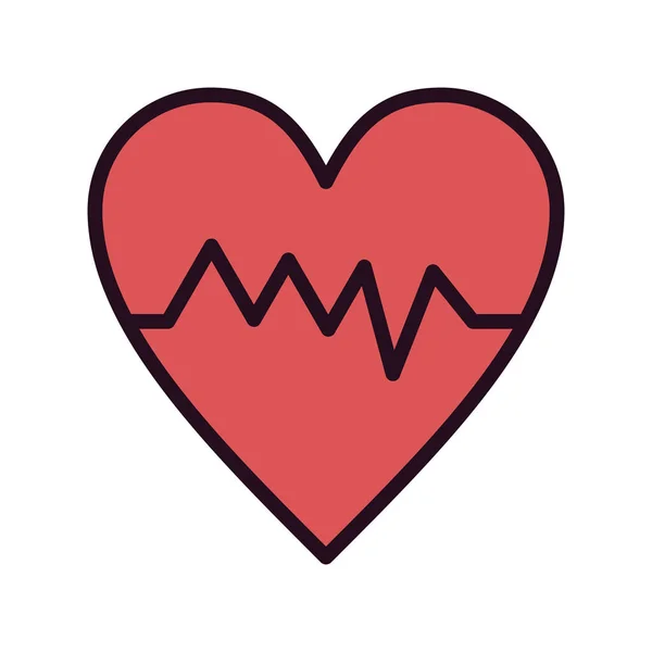 Heart Beat Line Icon Vector Illustration Design — Vetor de Stock