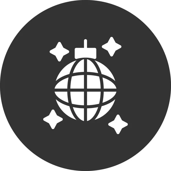 Disco Ball Icono Web Diseño Simple — Vector de stock