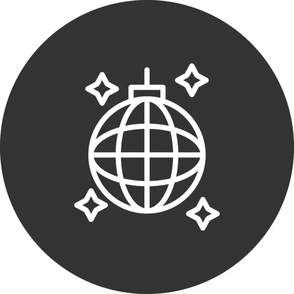 Disco Ball Web Icon Design Semplice — Vettoriale Stock