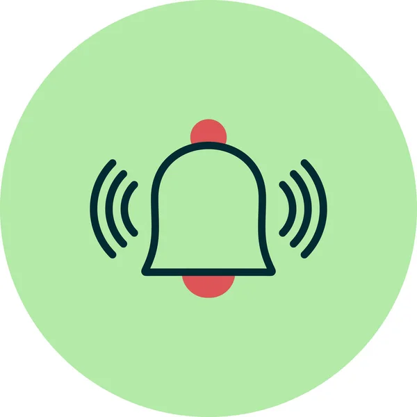 Ringing Bell Icon Vector Flat Mobile Application Symbol Notification — Wektor stockowy