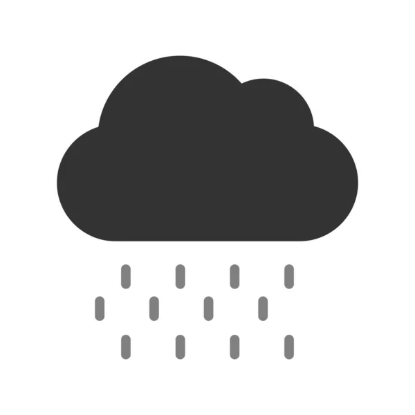 Nube Con Pioggia Icona Del Vettore Meteo Piovoso — Vettoriale Stock