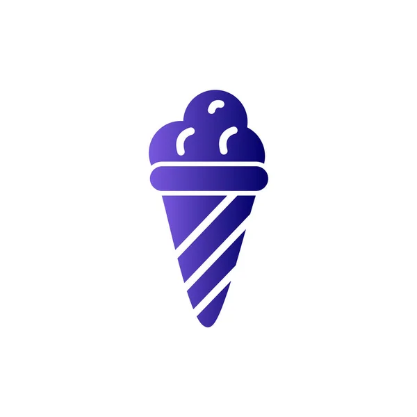 Vektorová Ikona Ice Cream Nabírá Vaflovacím Kuželu — Stockový vektor