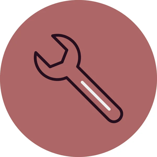 Spanner Icon Linear Vector Illustration — Stockvektor