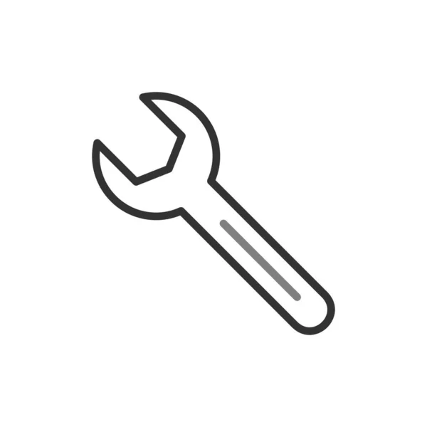 Spanner Icon Linear Vector Illustration — Wektor stockowy