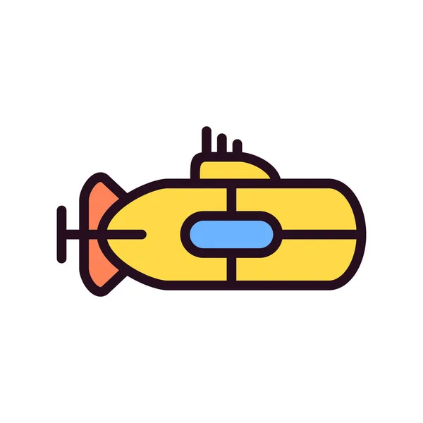 Submarine Simple Icon Vector Illustration — Stock Vector