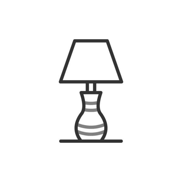 Lamp Icon Linear Vector Illustration —  Vetores de Stock