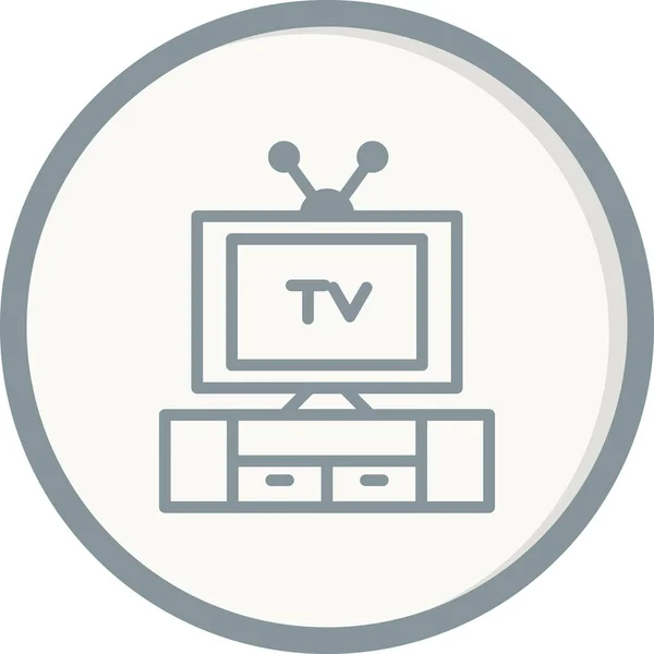 Television Line Icon Entertainment Concept — стоковый вектор