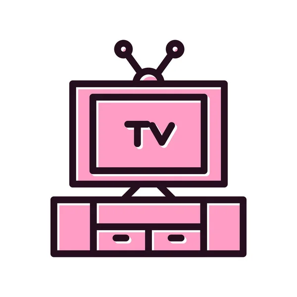 Ícone Linha Televisão Conceito Entretenimento — Vetor de Stock