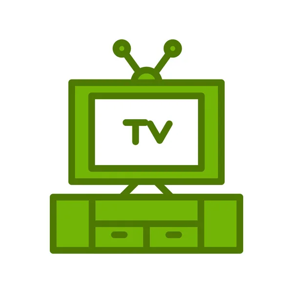 Icono Línea Televisión Concepto Entretenimiento — Vector de stock