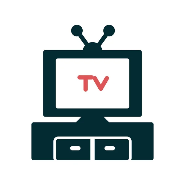 Ikona Linii Telewizyjnej Koncepcja Rozrywki — Wektor stockowy
