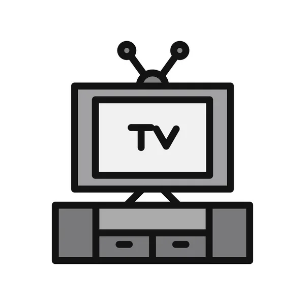 Icono Línea Televisión Concepto Entretenimiento — Archivo Imágenes Vectoriales