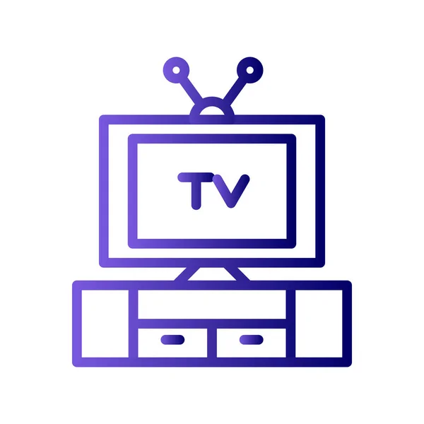 Icono Línea Televisión Concepto Entretenimiento — Vector de stock