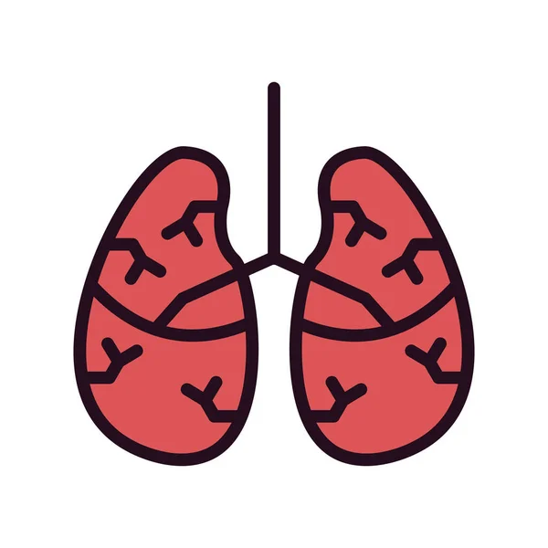 Ludzkie Płuca Ilustracja Ikony Medycznej — Wektor stockowy