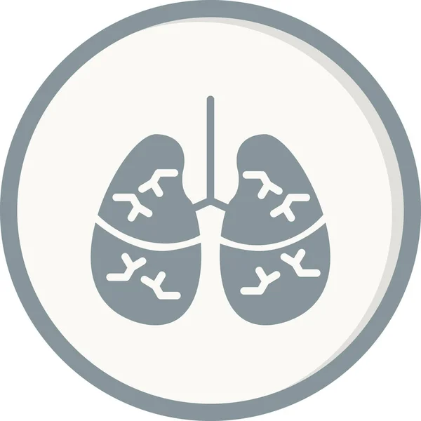 Pulmones Humanos Ilustración Icono Médico — Vector de stock