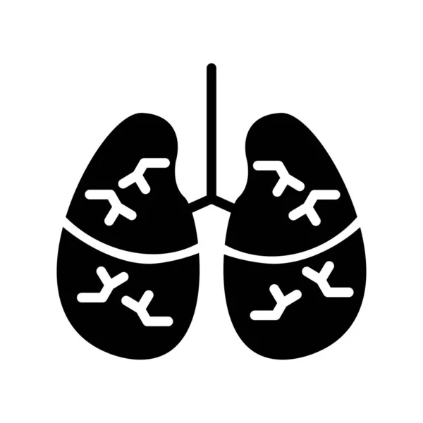 Pulmones Humanos Ilustración Icono Médico — Vector de stock