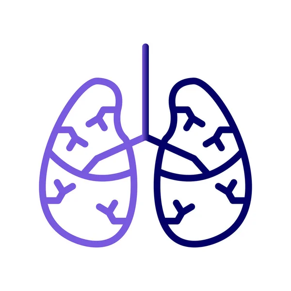 Human Lungs Medical Icon Illustration — Stok Vektör