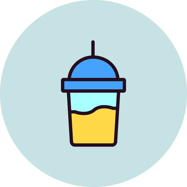Milkshake Beverage Vector Illustration Icon — Stok Vektör