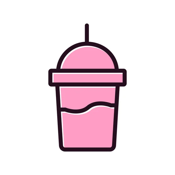 Milkshake Boisson Vecteur Illustration Icône — Image vectorielle