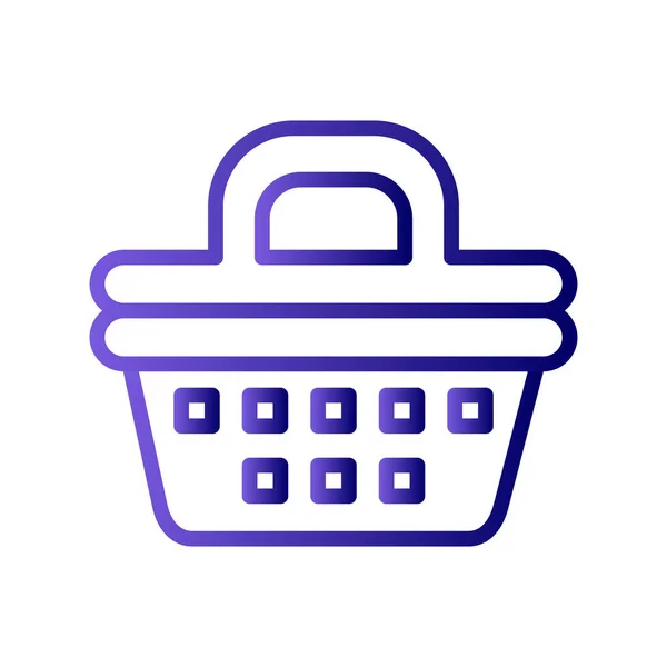 Picnic Basket Line Vector Icon — 스톡 벡터