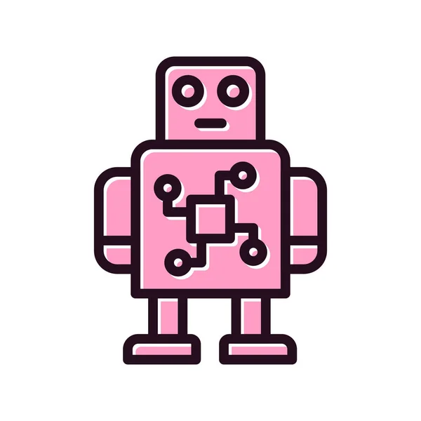 Robot Ikon Vit Bakgrund — Stock vektor