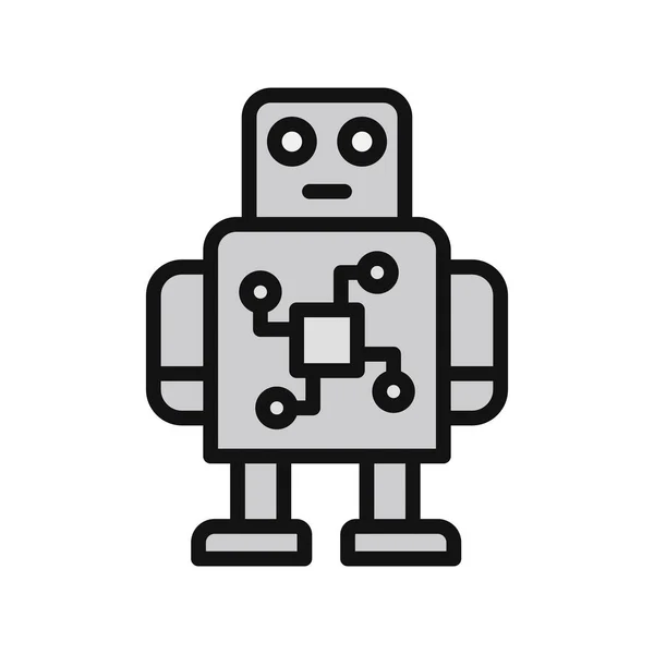 Εικονίδιο Ρομπότ Λευκό Φόντο — Διανυσματικό Αρχείο