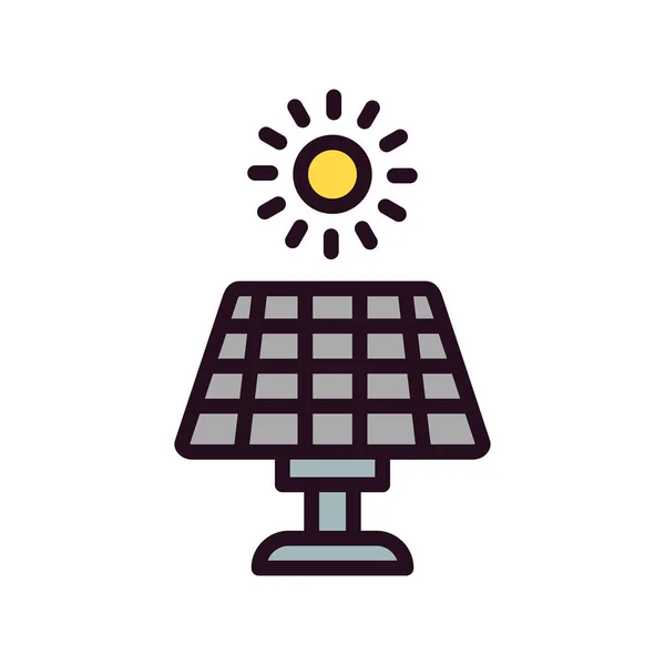 Vektor Ikon Solárního Panelu Tenká Čára Izolovaný Symbol Obrysu Ilustrace — Stockový vektor