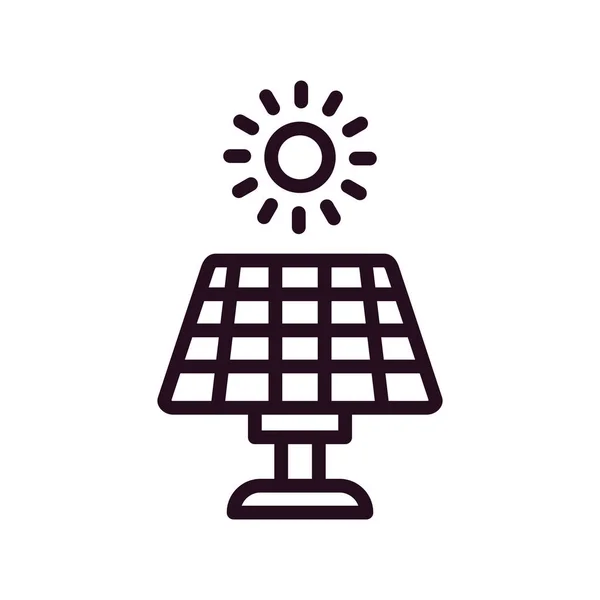 Vetor Ícone Painel Solar Sinal Linha Fina Ilustração Símbolo Contorno —  Vetores de Stock