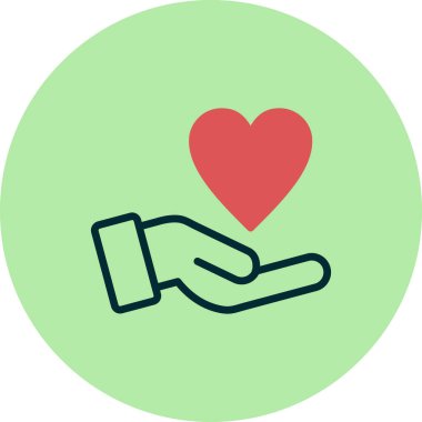 Kalp ikonu vektör illüstrasyonu. Güven 