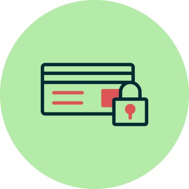 Kredi kartı güvenlik simgesi, vektör çizim