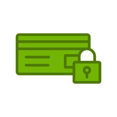 Kredi kartı güvenlik simgesi, vektör çizim